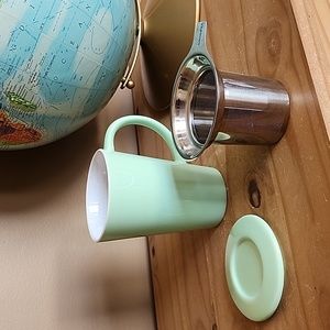 David's tea mint green nordic mug with infuser